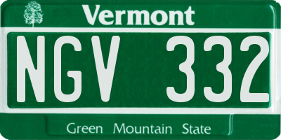 VT license plate NGV332