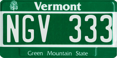 VT license plate NGV333