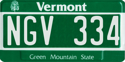 VT license plate NGV334