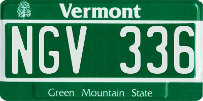 VT license plate NGV336