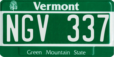 VT license plate NGV337