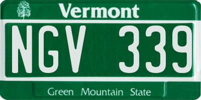 VT license plate NGV339