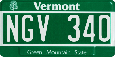 VT license plate NGV340