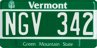 VT license plate NGV342