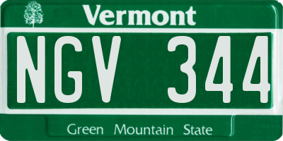 VT license plate NGV344