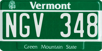 VT license plate NGV348
