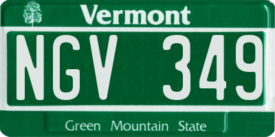 VT license plate NGV349