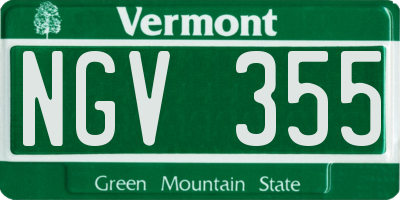 VT license plate NGV355