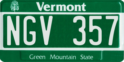 VT license plate NGV357