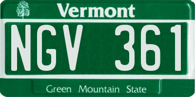 VT license plate NGV361