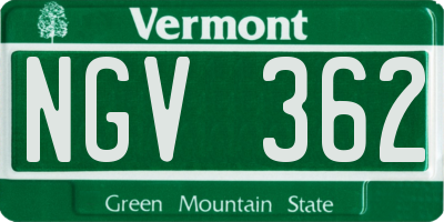VT license plate NGV362