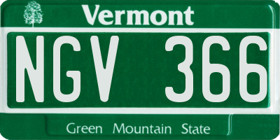 VT license plate NGV366