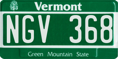VT license plate NGV368