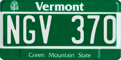 VT license plate NGV370