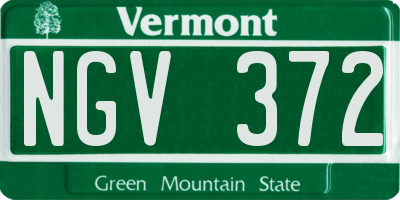 VT license plate NGV372