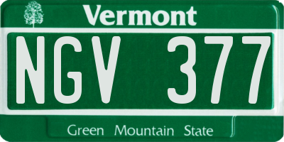 VT license plate NGV377