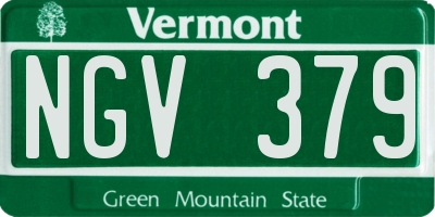 VT license plate NGV379