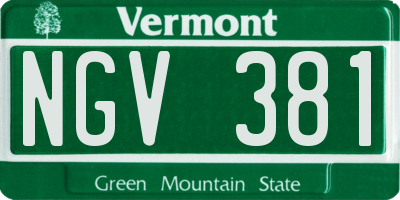 VT license plate NGV381