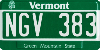 VT license plate NGV383