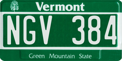 VT license plate NGV384