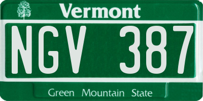 VT license plate NGV387