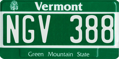 VT license plate NGV388