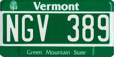 VT license plate NGV389