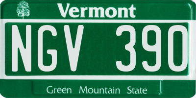 VT license plate NGV390