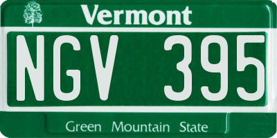 VT license plate NGV395