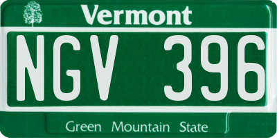 VT license plate NGV396