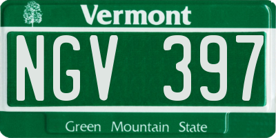VT license plate NGV397
