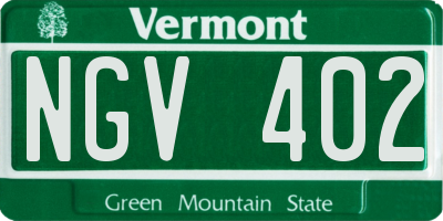VT license plate NGV402