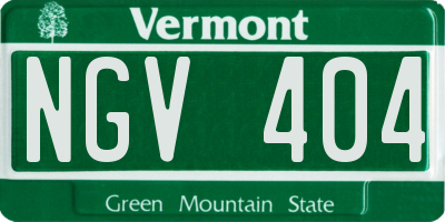 VT license plate NGV404