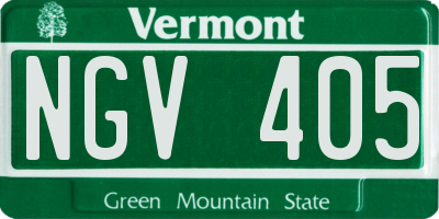 VT license plate NGV405