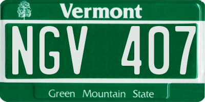 VT license plate NGV407
