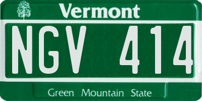 VT license plate NGV414