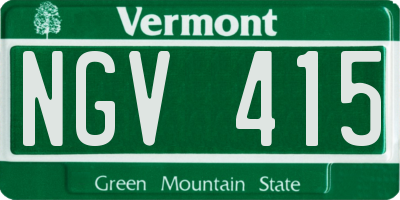 VT license plate NGV415
