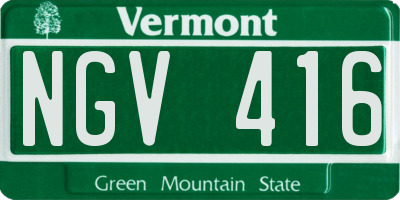 VT license plate NGV416