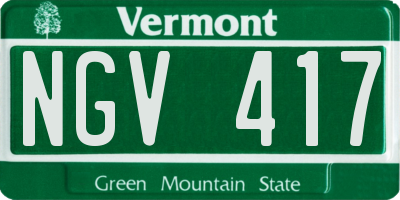 VT license plate NGV417