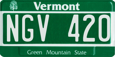 VT license plate NGV420