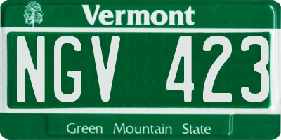 VT license plate NGV423