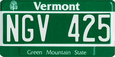 VT license plate NGV425