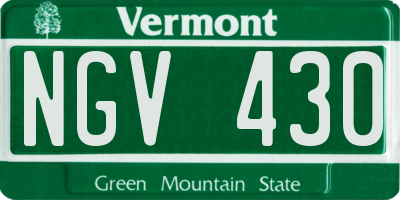 VT license plate NGV430