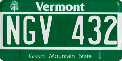 VT license plate NGV432
