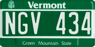 VT license plate NGV434