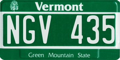 VT license plate NGV435
