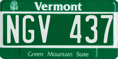 VT license plate NGV437