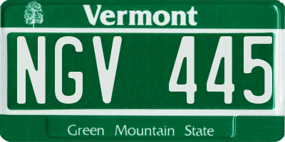 VT license plate NGV445