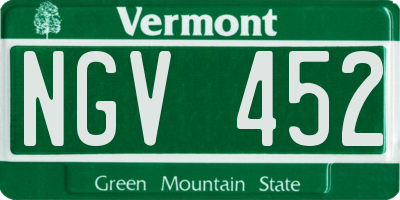 VT license plate NGV452