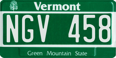 VT license plate NGV458